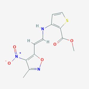 methyl 3-[[(E)-2-(3-methyl-4-nitro-1,2-oxazol-5-yl)ethenyl]amino]thiophene-2-carboxylate