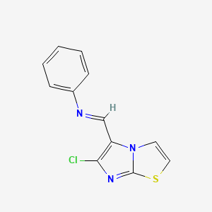 B3118662 N-[(6-chloroimidazo[2,1-b][1,3]thiazol-5-yl)methylene]aniline CAS No. 241132-37-6