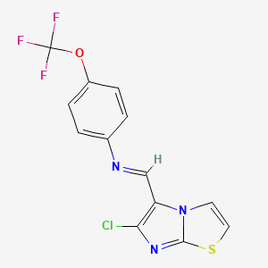 N-[(6-chloroimidazo[2,1-b][1,3]thiazol-5-yl)methylene]-4-(trifluoromethoxy)aniline