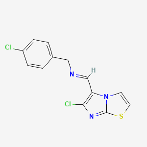 B3118678 N-((6-chloroimidazo(2,1-b)(1,3)thiazol-5-yl)methylene)(4-chlorophenyl)methanamine CAS No. 241132-54-7