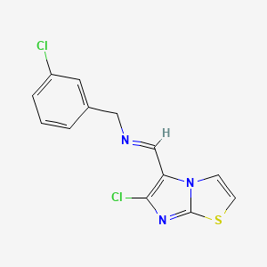 molecular formula C13H9Cl2N3S B3118692 N-[(6-chloroimidazo[2,1-b][1,3]thiazol-5-yl)methylene](3-chlorophenyl)methanamine CAS No. 241132-69-4