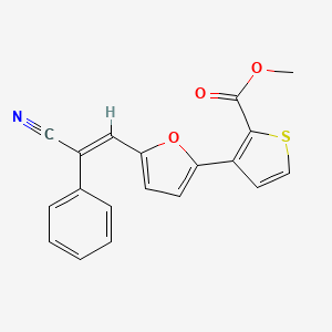 molecular formula C19H13NO3S B3118719 methyl 3-[5-[(E)-2-cyano-2-phenylethenyl]furan-2-yl]thiophene-2-carboxylate CAS No. 241488-30-2