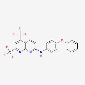 molecular formula C22H13F6N3O B3118721 N-(4-苯氧基苯基)-5,7-双(三氟甲基)-1,8-萘啶-2-胺 CAS No. 241488-37-9