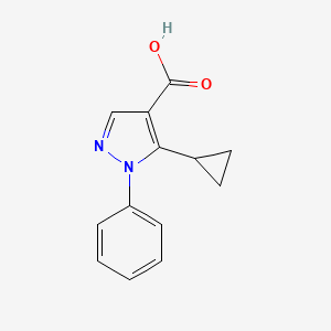 molecular formula C13H12N2O2 B3118759 5-cyclopropyl-1-phenyl-1H-pyrazole-4-carboxylic acid CAS No. 241798-68-5