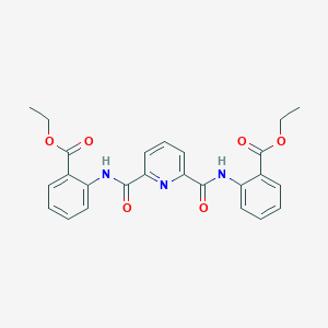 molecular formula C25H23N3O6 B311880 Ethyl2-{[(6-{[2-(ethoxycarbonyl)anilino]carbonyl}-2-pyridinyl)carbonyl]amino}benzoate 