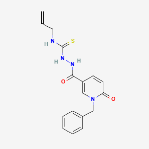 molecular formula C17H18N4O2S B3118802 N-allyl-2-[(1-benzyl-6-oxo-1,6-dihydro-3-pyridinyl)carbonyl]-1-hydrazinecarbothioamide CAS No. 242472-09-9