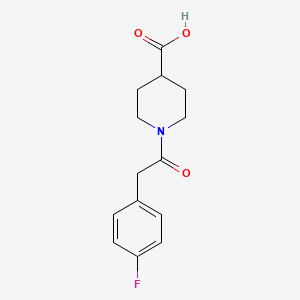 molecular formula C14H16FNO3 B3118880 1-[(4-Fluorophenyl)acetyl]piperidine-4-carboxylic acid CAS No. 243640-30-4