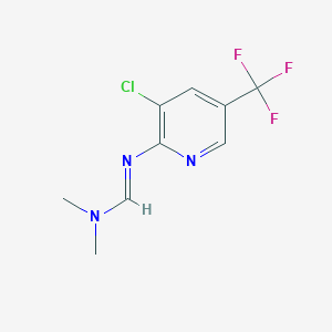 molecular formula C9H9ClF3N3 B3118891 (E)-N'-[3-chloro-5-(trifluoromethyl)pyridin-2-yl]-N,N-dimethylmethanimidamide CAS No. 243644-05-5