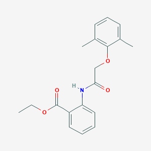 molecular formula C19H21NO4 B311901 Ethyl 2-{[(2,6-dimethylphenoxy)acetyl]amino}benzoate 
