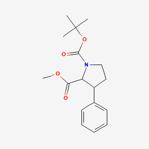 molecular formula C17H23NO4 B3119112 1-O-tert-butyl 2-O-methyl 3-phenylpyrrolidine-1,2-dicarboxylate CAS No. 246869-32-9