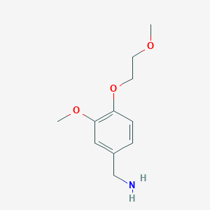 molecular formula C11H17NO3 B3119177 [3-Methoxy-4-(2-methoxyethoxy)phenyl]methanamine CAS No. 247569-97-7