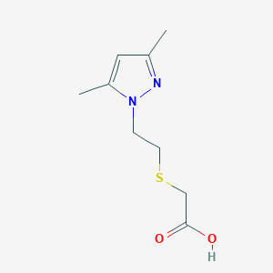 molecular formula C9H14N2O2S B3119178 (2-(3,5-Dimethyl-1-pyrazolyl)ethylthio)acetic acid CAS No. 247571-76-2