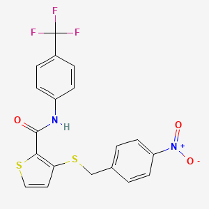 3-[(4-nitrobenzyl)sulfanyl]-N-[4-(trifluoromethyl)phenyl]-2-thiophenecarboxamide