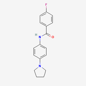 molecular formula C17H17FN2O B3119401 4-fluoro-N-[4-(pyrrolidin-1-yl)phenyl]benzamide CAS No. 251097-14-0