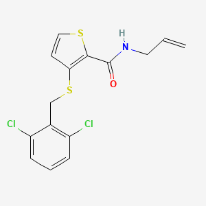 molecular formula C15H13Cl2NOS2 B3119414 N-allyl-3-[(2,6-dichlorobenzyl)sulfanyl]-2-thiophenecarboxamide CAS No. 251097-39-9