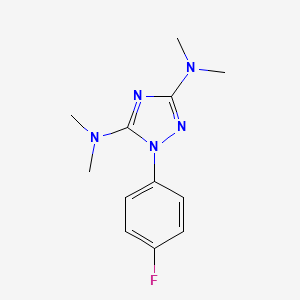 molecular formula C12H16FN5 B3119460 N-[3-(dimethylamino)-1-(4-fluorophenyl)-1H-1,2,4-triazol-5-yl]-N,N-dimethylamine CAS No. 251307-25-2