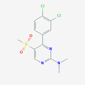 molecular formula C13H13Cl2N3O2S B3119467 N-[4-(3,4-dichlorophenyl)-5-(methylsulfonyl)-2-pyrimidinyl]-N,N-dimethylamine CAS No. 251307-31-0
