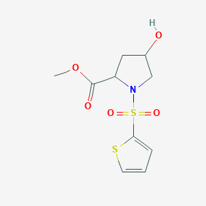 molecular formula C10H13NO5S2 B3119487 4-羟基-1-(2-噻吩基磺酰基)-2-吡咯烷酮甲酯 CAS No. 251310-46-0