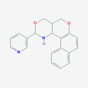 molecular formula C20H18N2O2 B3119492 2-(3-pyridinyl)-1,4a,5,12c-tetrahydro-2H,4H-benzo[5,6]chromeno[4,3-d][1,3]oxazine CAS No. 251310-50-6