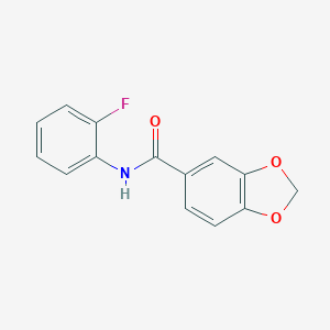 molecular formula C14H10FNO3 B311951 N-(2-fluorophenyl)-1,3-benzodioxole-5-carboxamide 