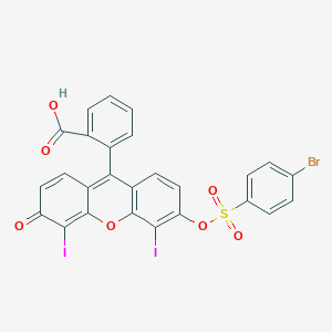 molecular formula C26H13BrI2O7S B311956 2-(6-{[(4-bromophenyl)sulfonyl]oxy}-4,5-diiodo-3-oxo-3H-xanthen-9-yl)benzoic acid 