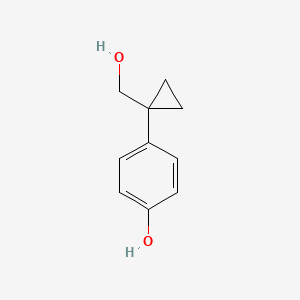 molecular formula C10H12O2 B3119563 4-[1-(Hydroxymethyl)cyclopropyl]phenol CAS No. 251990-49-5