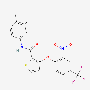 N-(3,4-dimethylphenyl)-3-[2-nitro-4-(trifluoromethyl)phenoxy]thiophene-2-carboxamide