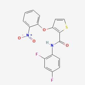 molecular formula C17H10F2N2O4S B3119588 N-(2,4-difluorophenyl)-3-(2-nitrophenoxy)thiophene-2-carboxamide CAS No. 252027-00-2