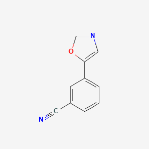 molecular formula C10H6N2O B3119685 3-(恶唑-5-基)苯甲腈 CAS No. 252928-81-7