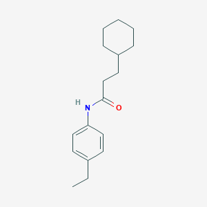molecular formula C17H25NO B311970 3-cyclohexyl-N-(4-ethylphenyl)propanamide 