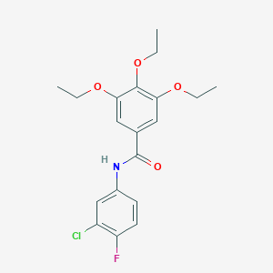 molecular formula C19H21ClFNO4 B311972 N-(3-chloro-4-fluorophenyl)-3,4,5-triethoxybenzamide 