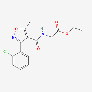 molecular formula C15H15ClN2O4 B3119731 Ethyl 2-({[3-(2-chlorophenyl)-5-methyl-4-isoxazolyl]carbonyl}amino)acetate CAS No. 25368-99-4