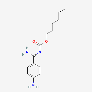 molecular formula C14H21N3O2 B3119833 Hexyl N-[amino-(4-aminophenyl)methylidene]carbamate CAS No. 255706-13-9