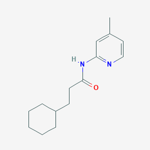 molecular formula C15H22N2O B311991 3-cyclohexyl-N-(4-methylpyridin-2-yl)propanamide 