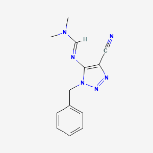 molecular formula C13H14N6 B3119979 N'-(1-benzyl-4-cyano-1H-1,2,3-triazol-5-yl)-N,N-dimethylimidoformamide CAS No. 25784-62-7