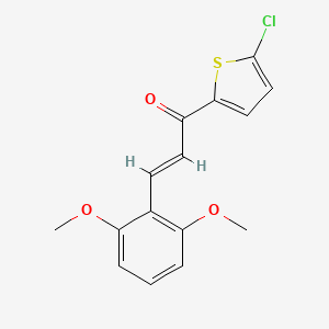molecular formula C15H13ClO3S B3120022 1-(5-Chloro-2-thienyl)-3-(2,6-dimethoxyphenyl)prop-2-en-1-one CAS No. 258518-36-4