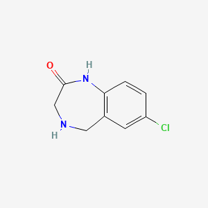 molecular formula C9H9ClN2O B3120046 2H-1,4-苯并二氮杂卓-2-酮，7-氯-1,3,4,5-四氢- CAS No. 258850-08-7