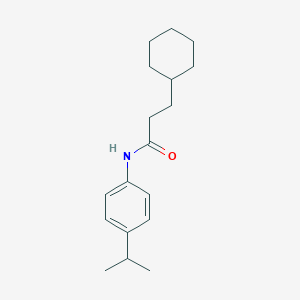 molecular formula C18H27NO B312005 3-cyclohexyl-N-[4-(propan-2-yl)phenyl]propanamide 