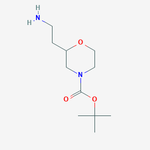 molecular formula C11H22N2O3 B3120072 叔丁基 2-(2-氨基乙基)吗啉-4-羧酸酯 CAS No. 259180-78-4