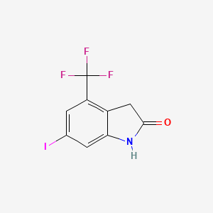 molecular formula C9H5F3INO B3120091 6-碘-4-(三氟甲基)吲哚啉-2-酮 CAS No. 259667-69-1