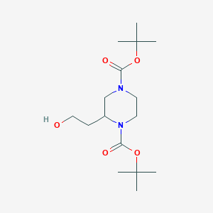 molecular formula C16H30N2O5 B3120111 1,4-Di(tert-butoxycarbonyl)-2-(2-hydroxyethyl)piperazine CAS No. 259808-71-4