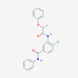 molecular formula C22H19ClN2O3 B312013 4-chloro-3-[(2-phenoxypropanoyl)amino]-N-phenylbenzamide 