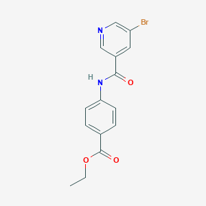 molecular formula C15H13BrN2O3 B312015 Ethyl 4-{[(5-bromo-3-pyridinyl)carbonyl]amino}benzoate 