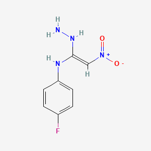 4-fluoro-N-[(Z)-1-hydrazinyl-2-nitroethenyl]aniline