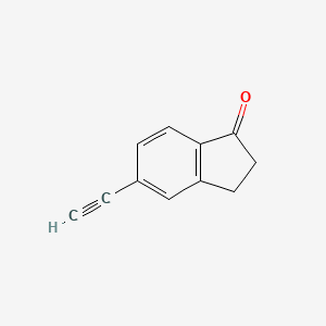 molecular formula C11H8O B3120318 5-Ethynylindan-1-one CAS No. 262376-41-0