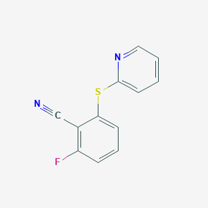 molecular formula C12H7FN2S B3120329 6-Fluoro-2-(2-pyridylthio)benzenecarbonitrile CAS No. 262433-36-3