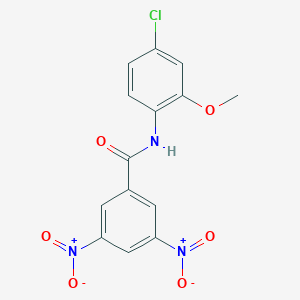 molecular formula C14H10ClN3O6 B312036 N-(4-chloro-2-methoxyphenyl)-3,5-bisnitrobenzamide 
