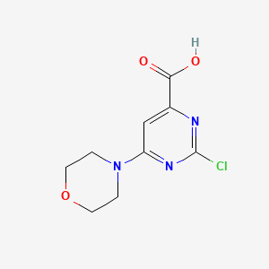 molecular formula C9H10ClN3O3 B3120390 2-Chloro-6-morpholinopyrimidine-4-carboxylic acid CAS No. 263270-40-2