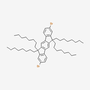 molecular formula C52H76Br2 B3120494 2,8-Dibromo-6,6,12,12-tetraoctyl-6,12-dihydroindeno[1,2-b]fluorene CAS No. 264281-45-0
