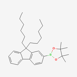 molecular formula C31H45BO2 B3120519 2-(9,9-二己基-9H-芴-2-基)-4,4,5,5-四甲基-1,3,2-二恶杂硼环丁烷 CAS No. 264925-45-3